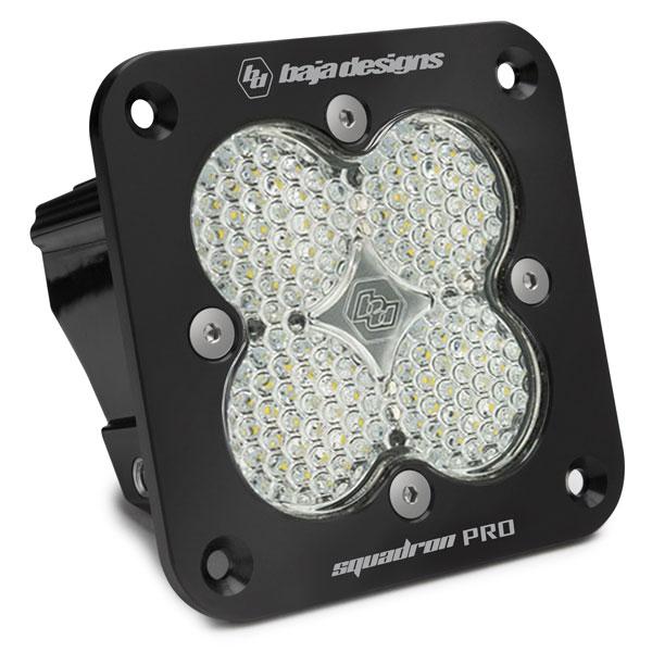 Flush Mount LED Light Pod Black Clear Lens Spot Pattern Squadron Pro Baja Designs