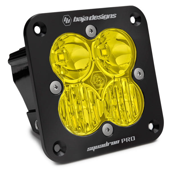Flush Mount LED Light Pod Black Clear Lens Spot Pattern Squadron Pro Baja Designs