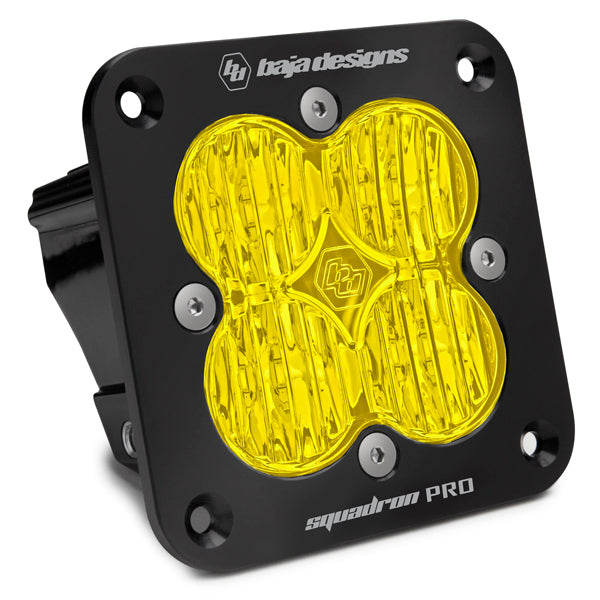 Flush Mount LED Light Pod Black Clear Lens Spot Pattern Squadron Pro Baja Designs