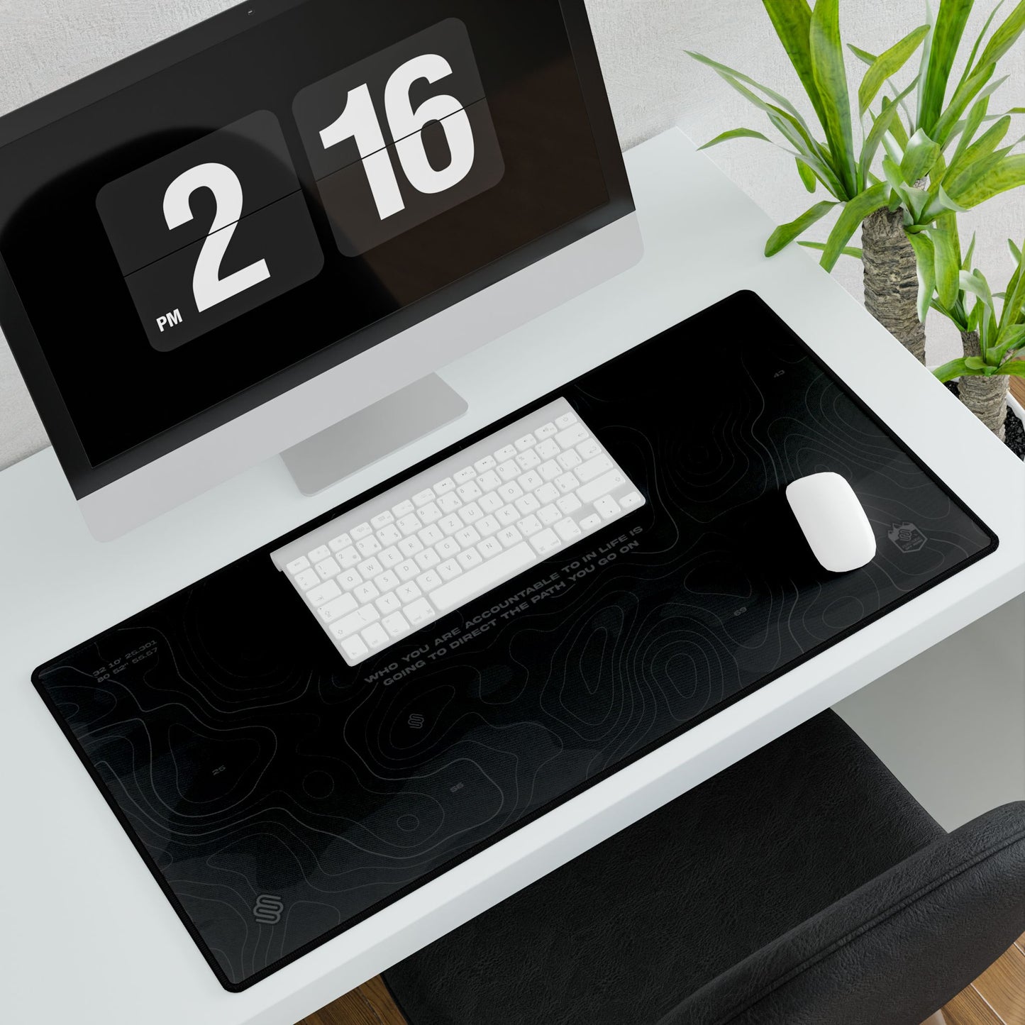 Motivational Desk Mat - Inspirational Black Desk Pad for Home Office