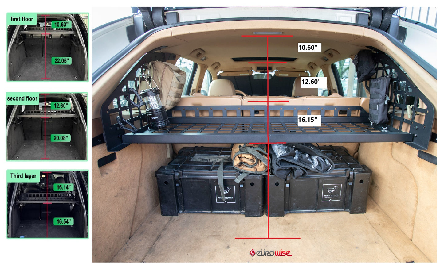 GEN 1 - MOLLE PANEL TRAY KIT - CAYENNE (2003-2010)