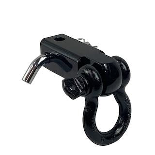 Receiver Mount Recovery Shackle 3/4" 4.75 Ton With Dual Hole Black Universal