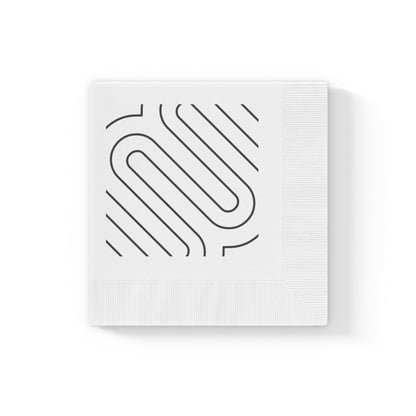 Black Outline - White Coined Napkins