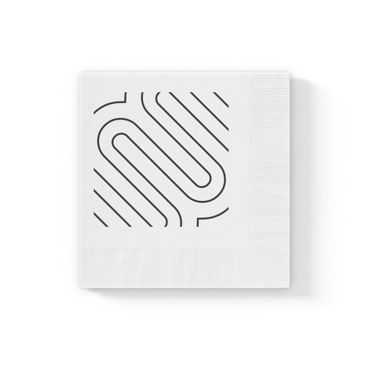 Black Outline - White Coined Napkins