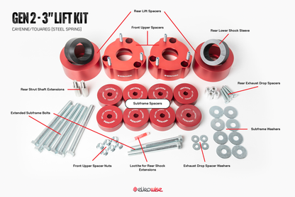 GEN 2 - 3" LIFT KIT (STEEL SPRING) - CAYENNE/TOUAREG