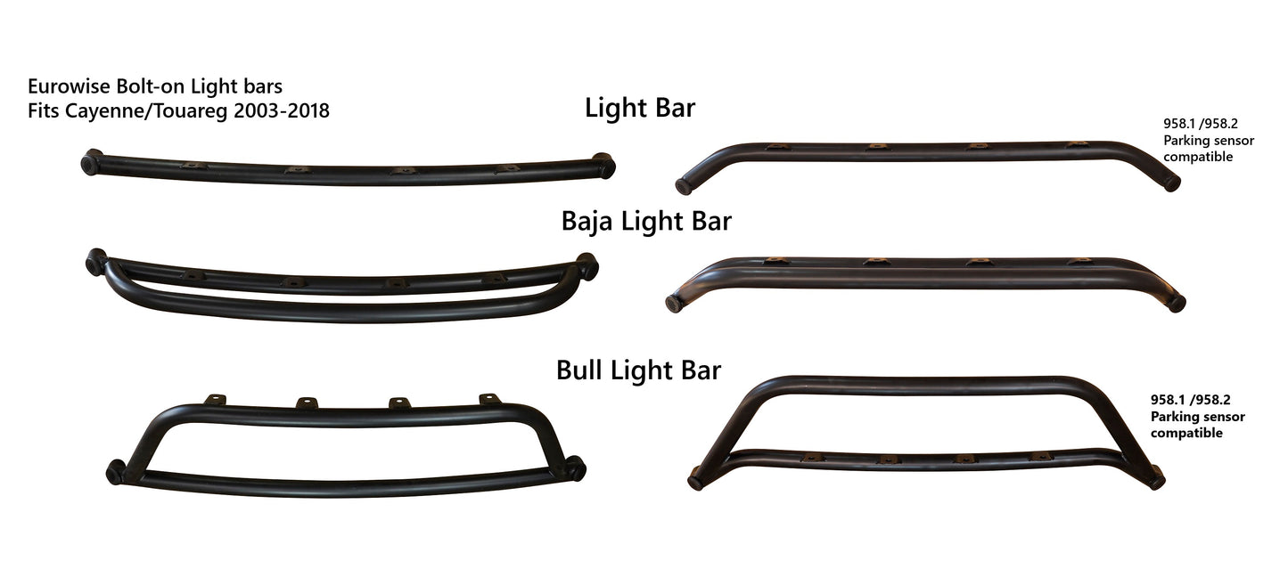 BULL LIGHT BAR (PARKING SENSOR COMPATIBLE/BOLT ON) - CAYENNE/TOUAREG (958/T1)