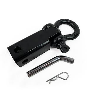 Receiver Mount Recovery Shackle 3/4" 4.75 Ton With Dual Hole Black Universal