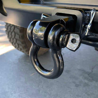 Receiver Mount Recovery Shackle 3/4" 4.75 Ton With Dual Hole Black Universal